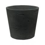 Pot Rough Mini Bucket S Black Washed Fiberclay 14x12 cm zwarte ronde bloempot